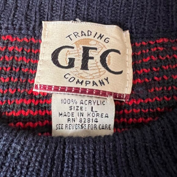 Vintage GFC Company Red And Black Crewneck Sweater I3 - Picture 3 of 3